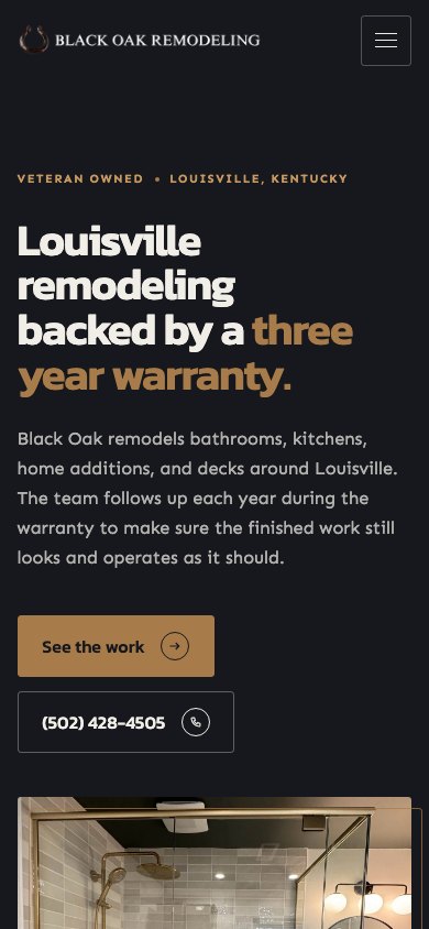 The new homepage on a phone
